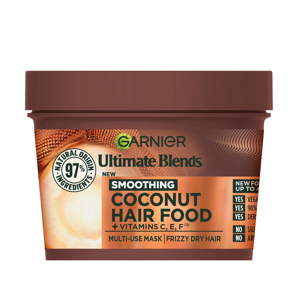 Garnier Ultimate Blends Smoothing Hair Food Coconut & Macadamia 3 In 1 Frizzy And Unruly Hair Mask 390ml