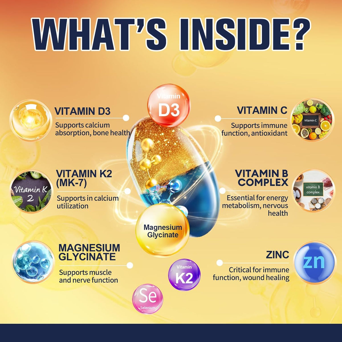 Totaria Health Magnesium Glycinate & D3+K2 120 softgels