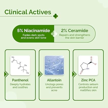 The Derma co 5% Nia-Ceramide Mattifying Moisturizer For Oily to Acne Prone Skin 100g