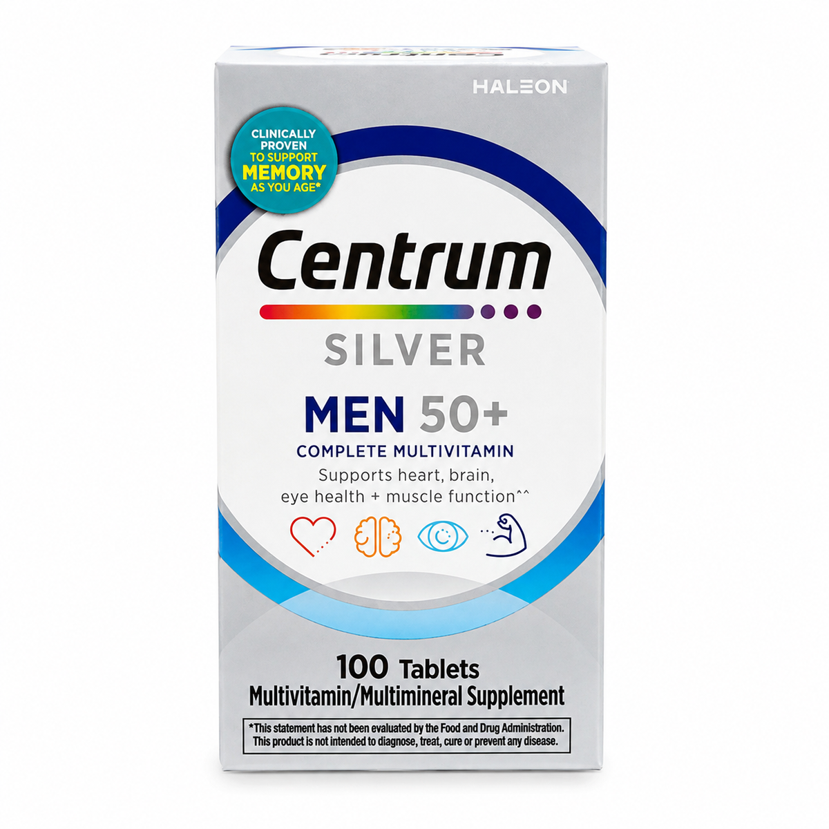 Centrum Silver Multivitamin for Men 50 Plus, Multivitamin/Multimineral Supplement – 100 Tablets