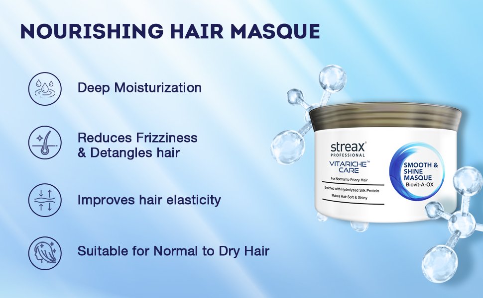 Streax Professionals Smooth & Shine Masque for Normal to Dry and Frizzy Hair (500gm)