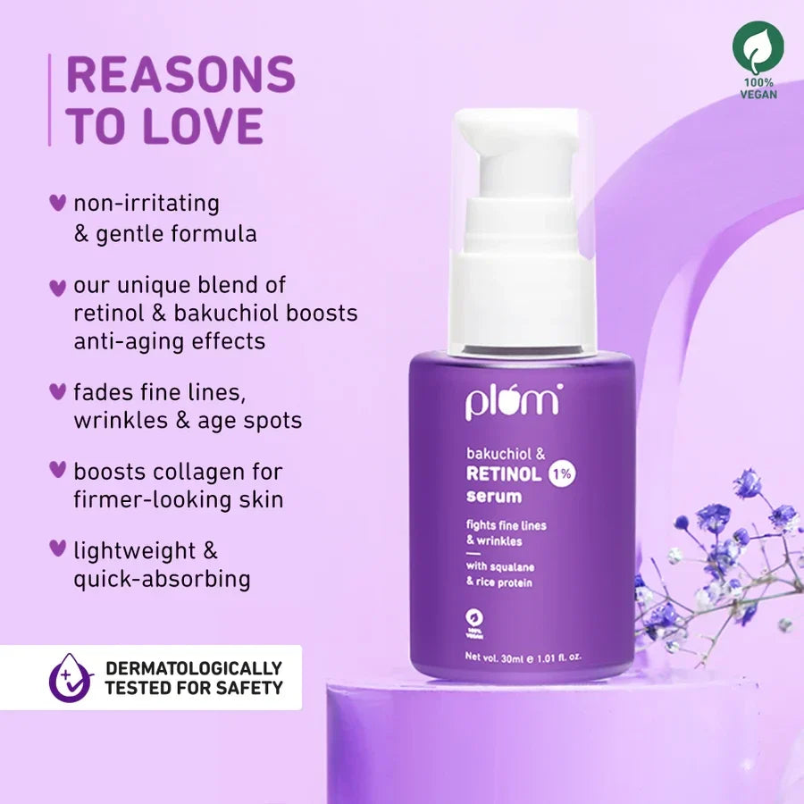 Plum 1% Retinol Face Serum with Bakuchiol 30ml