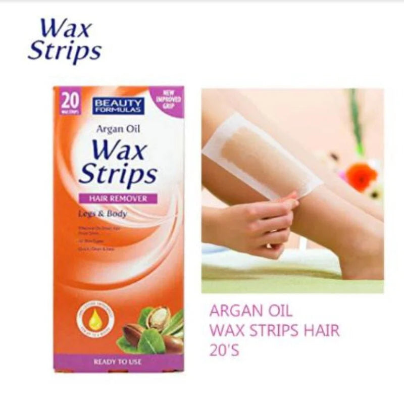 Beauty Formulas Argan Oil Wax Strips Hair Removal Legs & Body