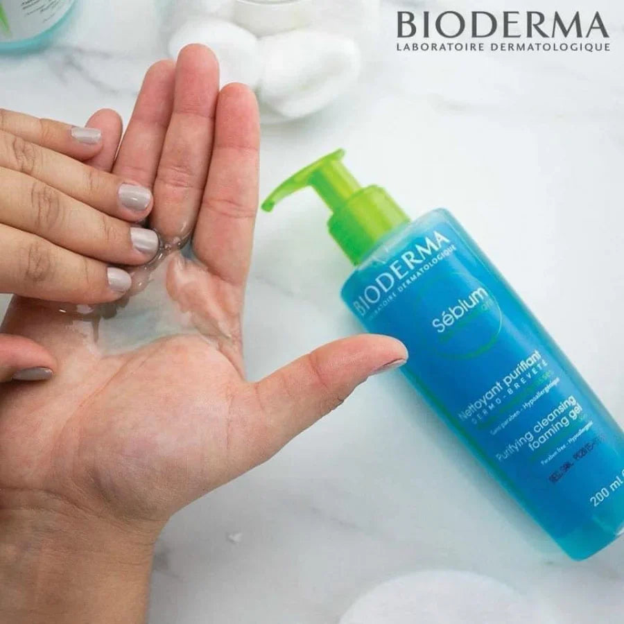 Bioderma Sebium Gel Moussant Purifying Cleansing Foaming Gel for Combination to Oil Skin 200ml