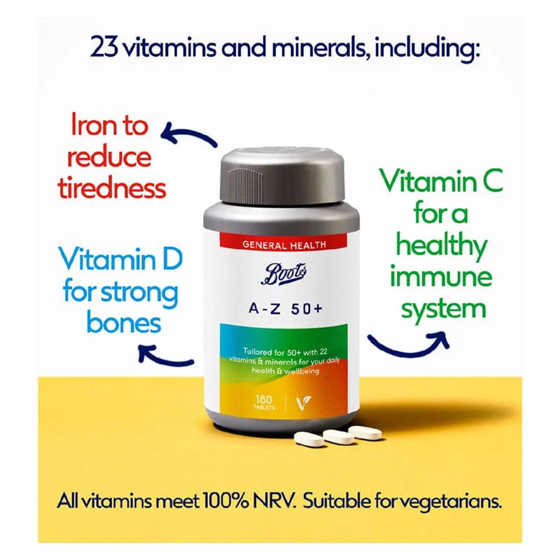 Boots A-Z 50+ Complete Vitamins & Minerals – 180 Tablets