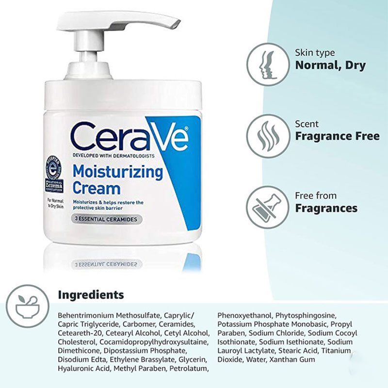 CeraVe Moisturizing Cream Normal To Dry Skin With Pump – 453gm