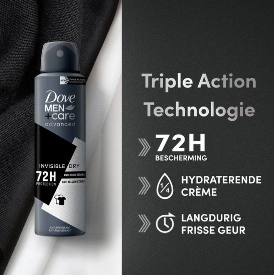 Dove Men+Care Invisible Dry 72H Protection Antiperspirant Spray -150ml