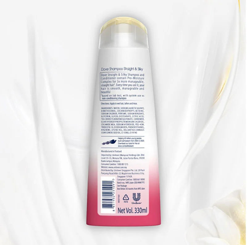 Dove Straight & Silky Shampoo – 330ml