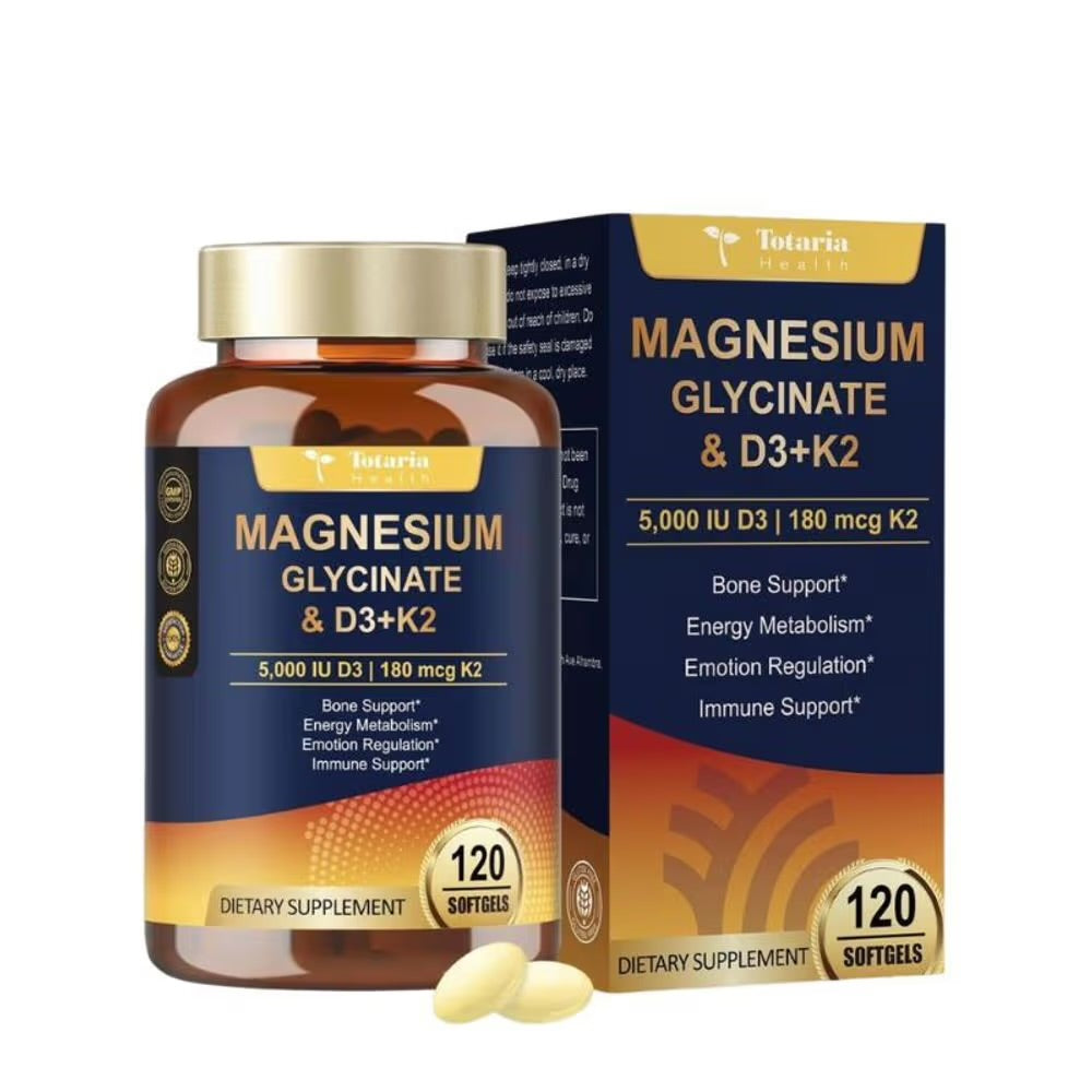 Totaria Health Magnesium Glycinate & D3+K2 120 softgels