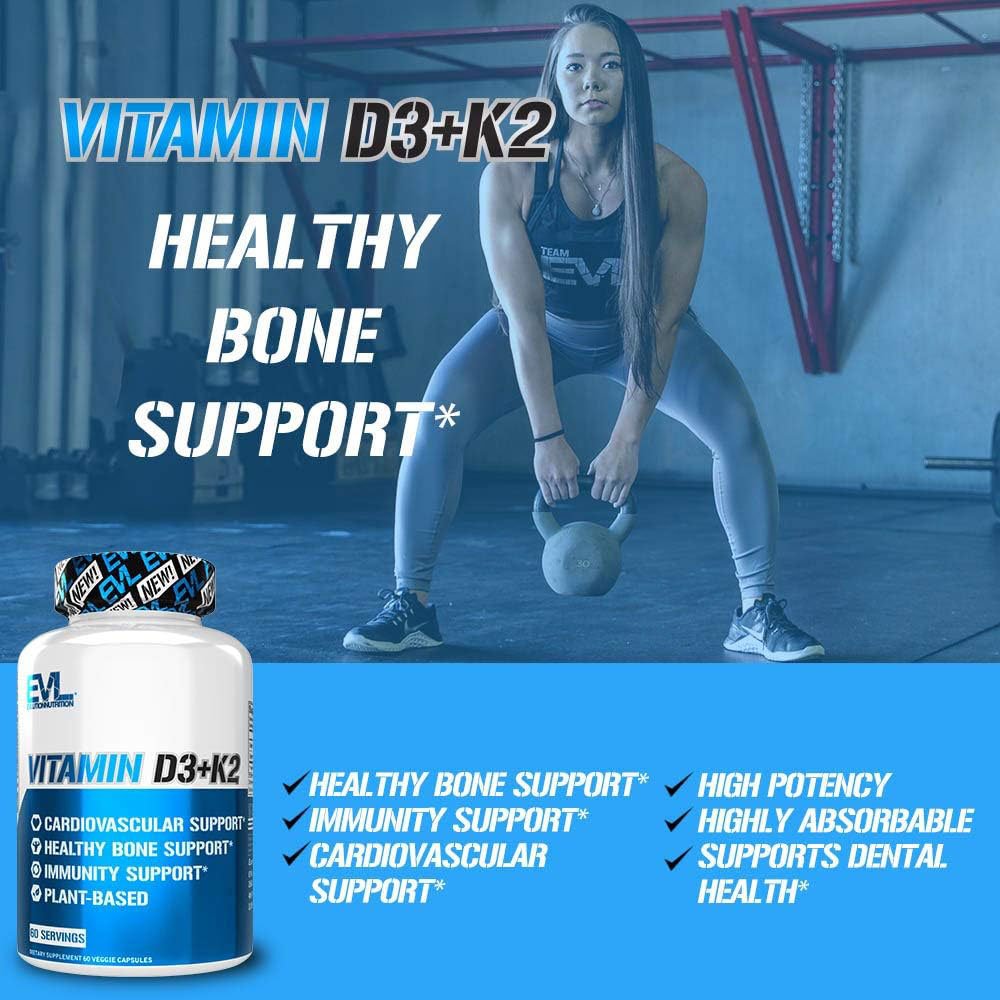 Evlution Nutrition Vitamin D3 + K2 60 – Capsules
