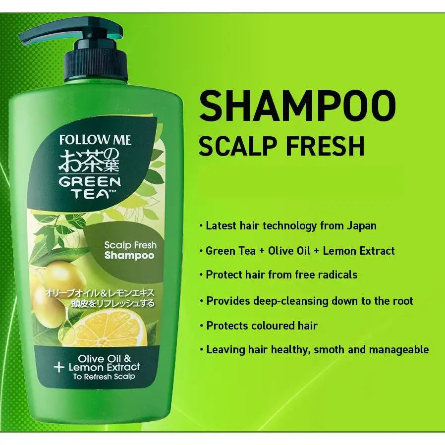 Follow Me Green Tea Scalp Fresh Shampoo (650ml)