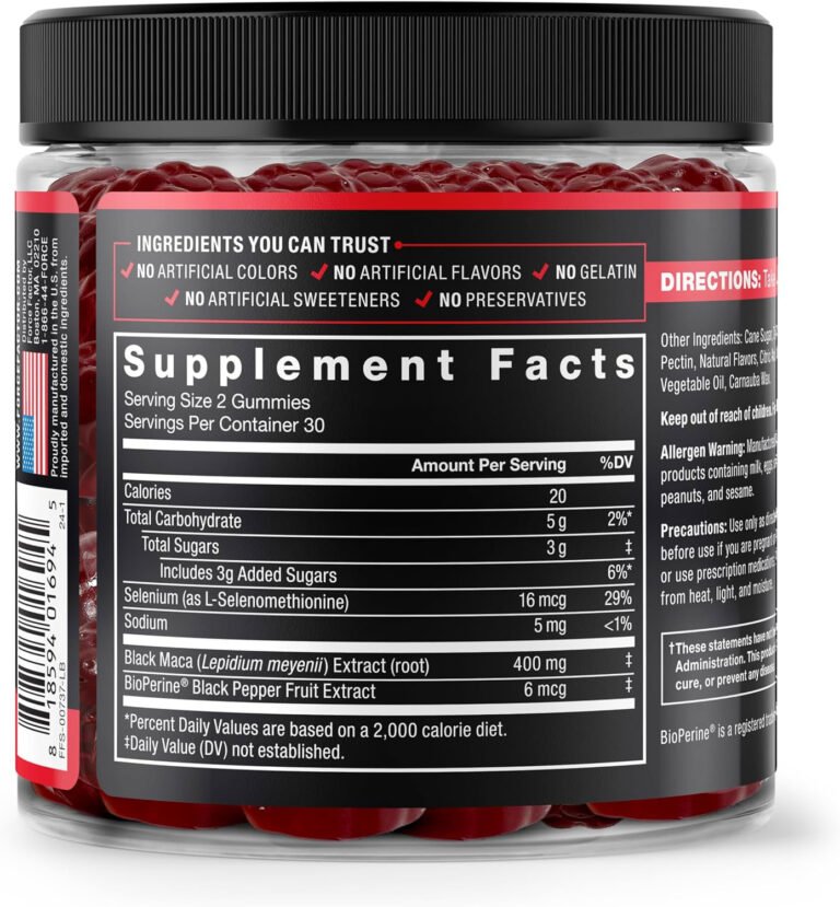 Force Factor Black Maca – 60 Gummies