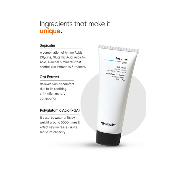 Minimalist Sepicalm 3% Moisturizer 50g