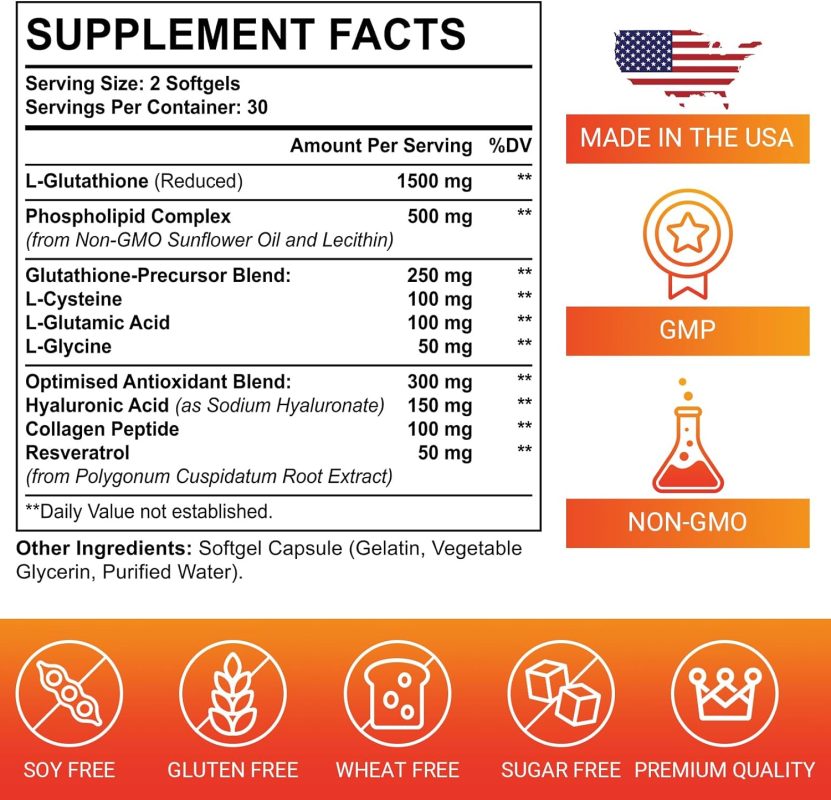 Corporalight Liposomal Glutathione (2550 mg) – 60 softgels
