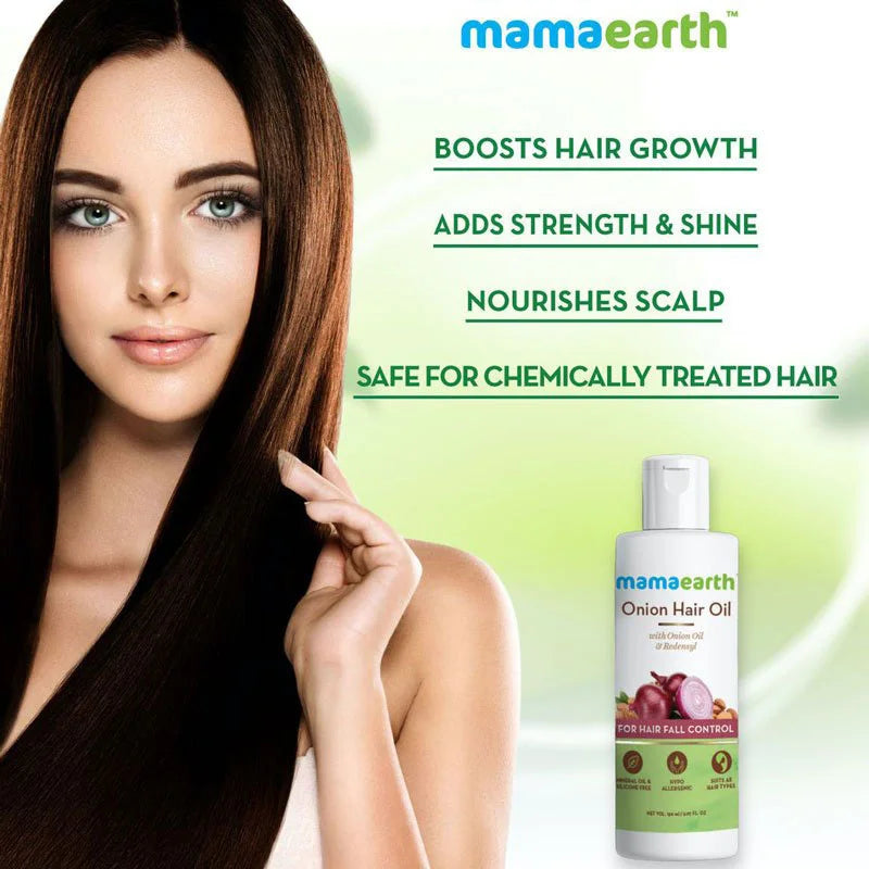 Mamaearth onion hair oil for hair regrowth & hair fall control with redensyl (100ml)