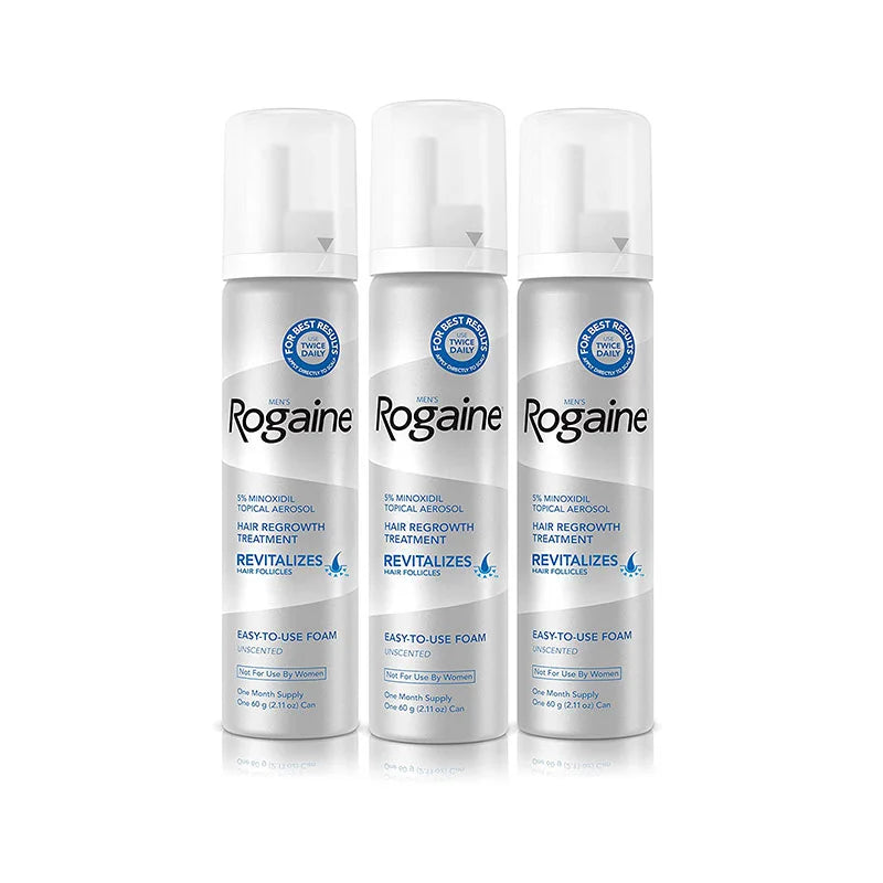 Men’s Rogaine 5% Minoxidil Foam for Hair Regrowth (3-month Supply)