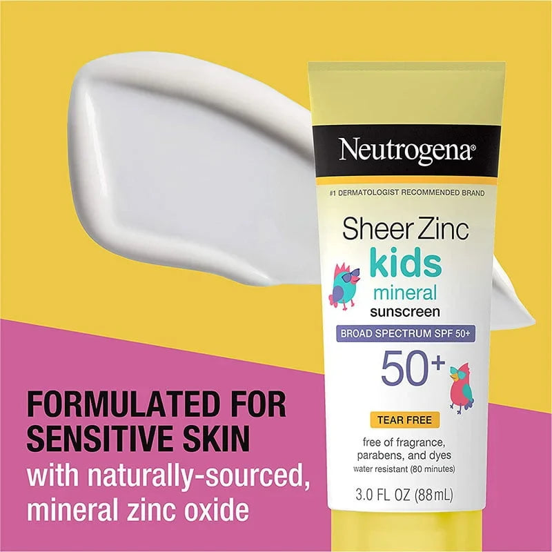 Neutrogena Sheer Zinc Kids Mineral Broad Spectrum SPF 50+ Sunscreen (88ml)