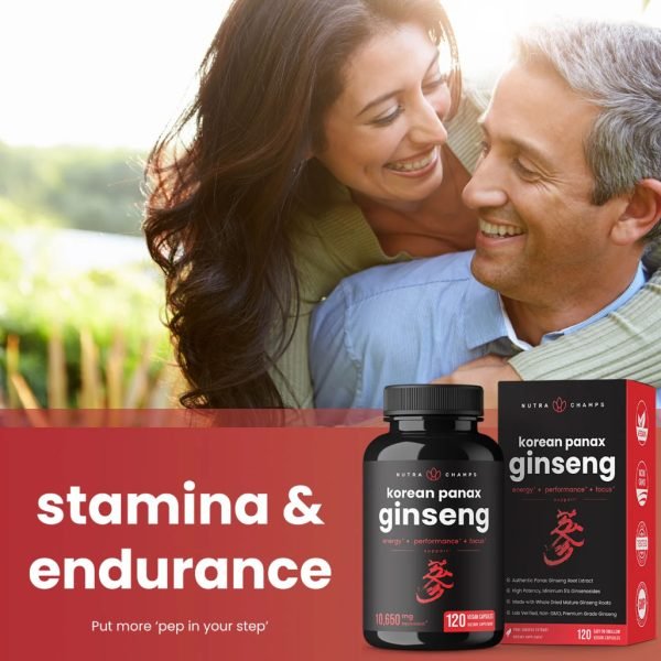 Nutra Champs Korean Panax Ginseng 10650mg – 120 Capsules