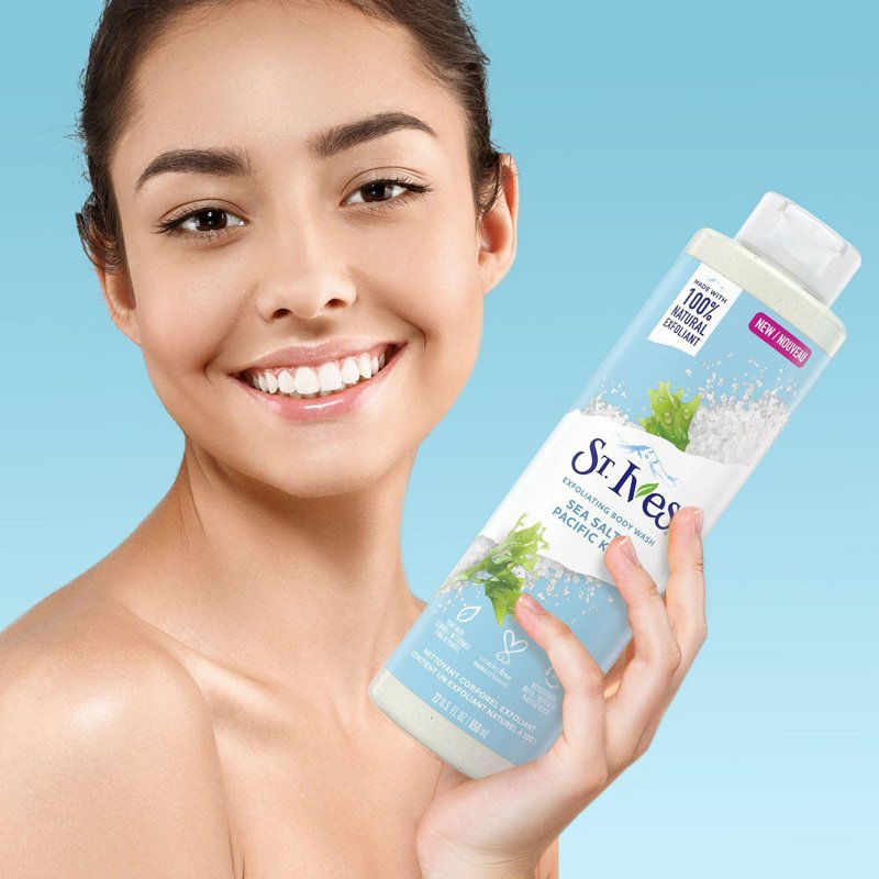 St. Ives Exfoliating Body Wash Sea Salt And Pacific Kelp (650ml)