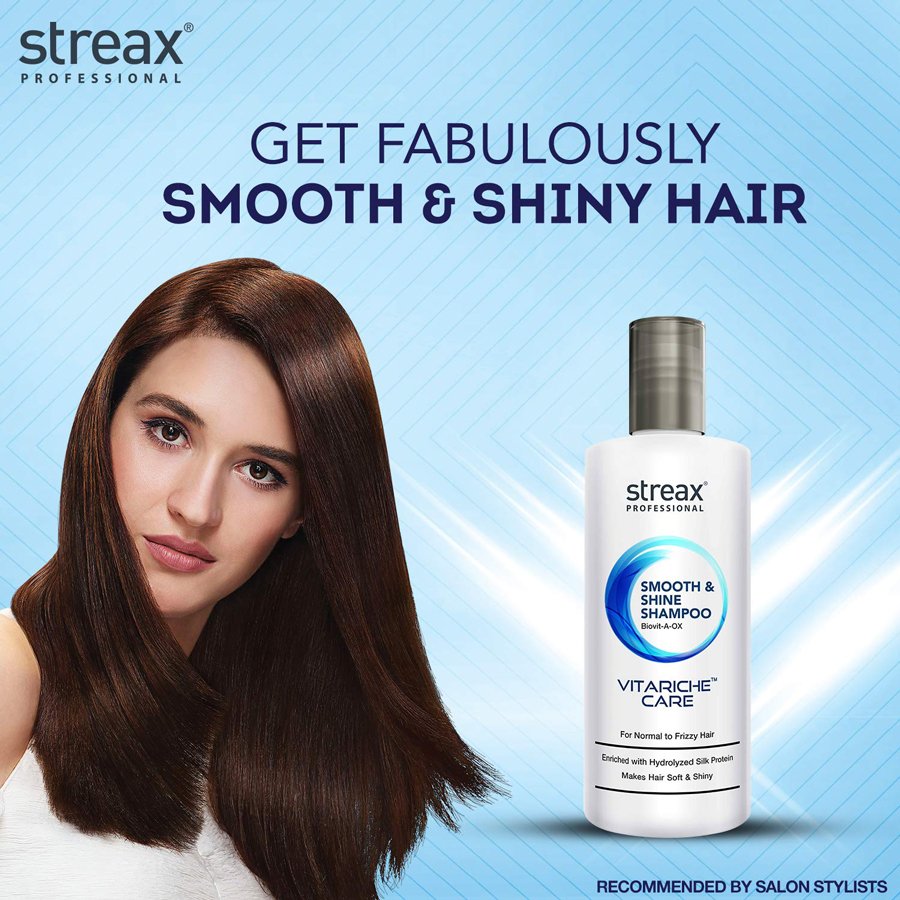 Streax Professionals Vitariche Care Smooth & Shine Shampoo for Dry & Frizzy (300ml)Hair