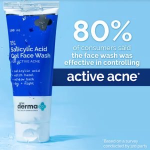 The Derma Co 1% Salicylic Acid Gel Face Wash with Salicylic Acid & Witch Hazel – 100ml