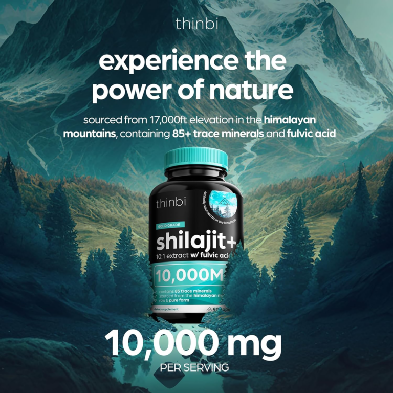Thinbi Gold Grade Shilajit+ 10000mg – 90 Capsules