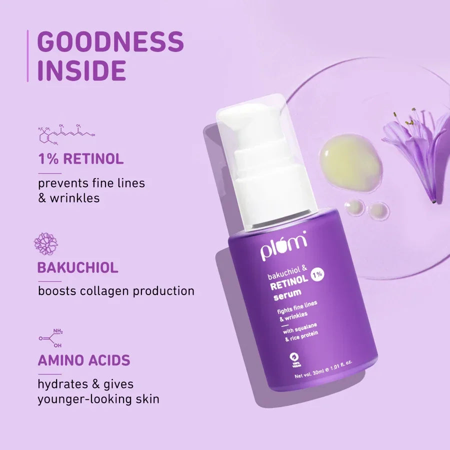 Plum 1% Retinol Face Serum with Bakuchiol 30ml
