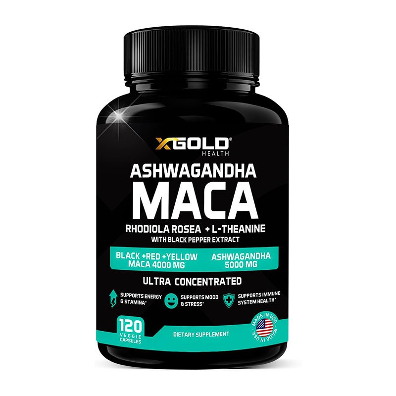 X Gold Health Ashwagandha Maca – 120 Capsules
