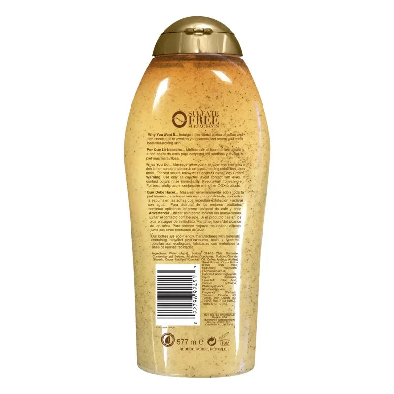 Ogx SMOOTHING + Coconut Coffee Scrub & Wash 577ml