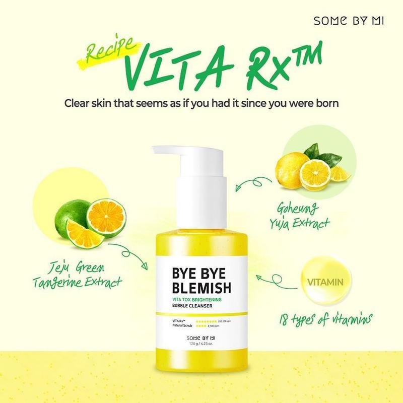 SOME BY MI Bye Bye Blemish Vita Tox Brightening Bubble Cleanser 120g