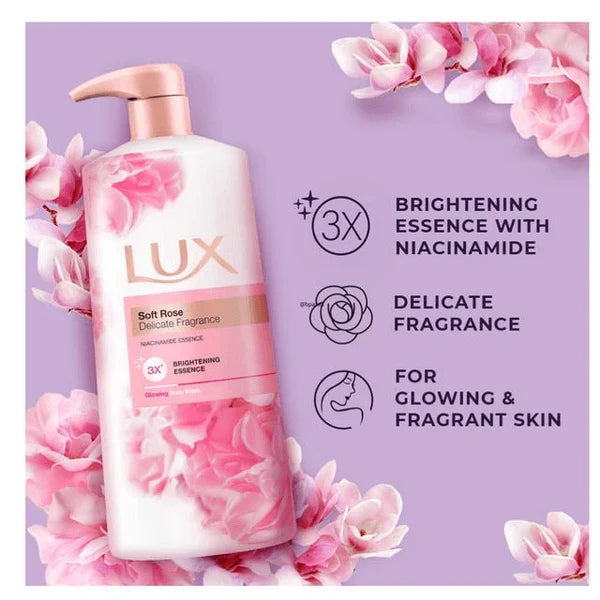 Lux Soft rose Delicate Fragrance Glowing Body Wash 500ml