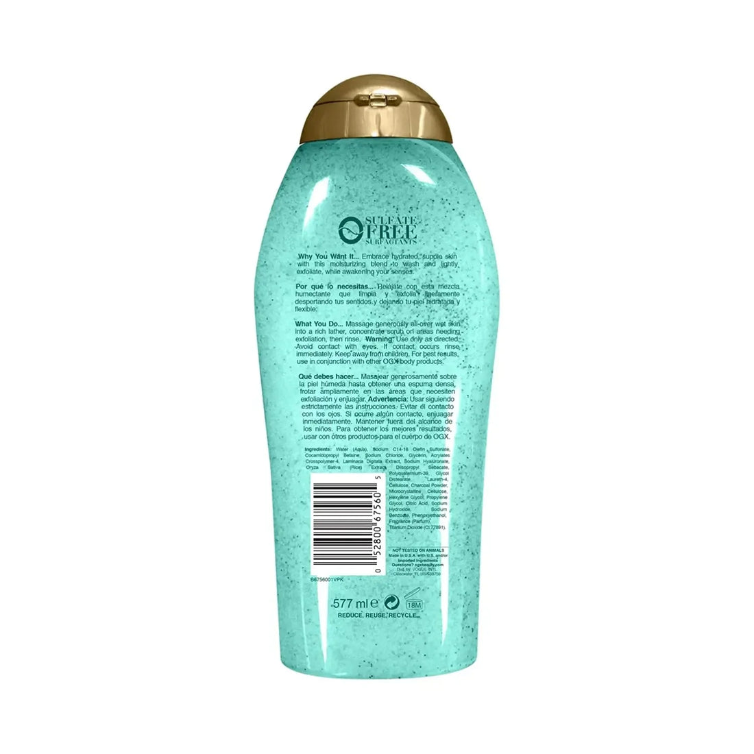 Ogx HYDRATION + Sea Kelp & Hyaluronic Acid Body Scrub & Wash 577ml