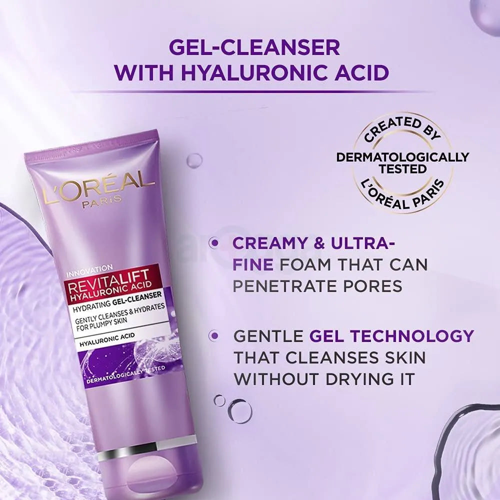 L'Oreal Revitalift Hyaluronic Acid Hydrating Gel Cleanser 100ml