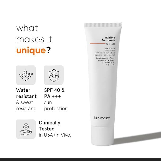 Minimalist Invisible SPF 40 Sunscreen 50g
