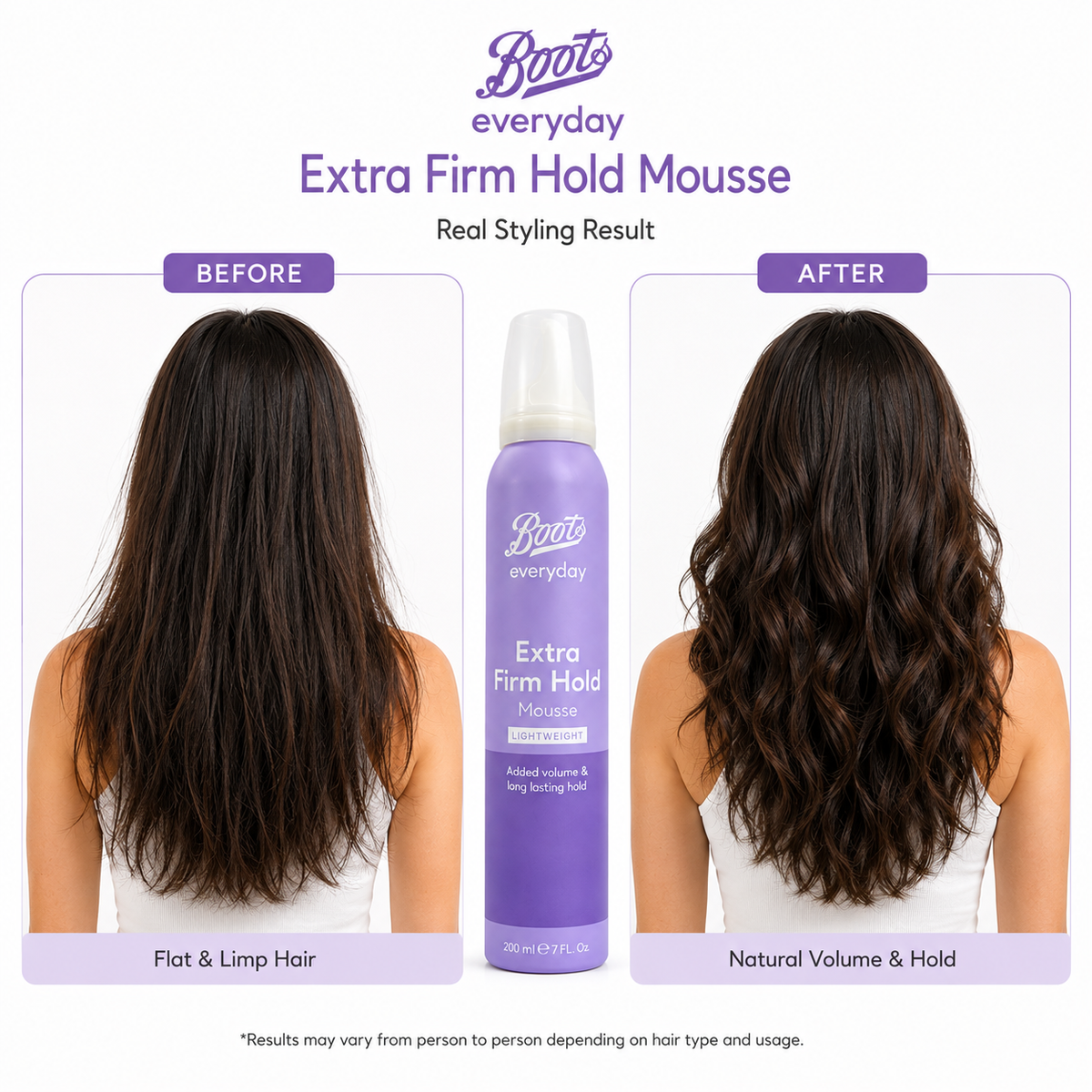 Boots Everyday Extra Firm Hold Mousse 200ml