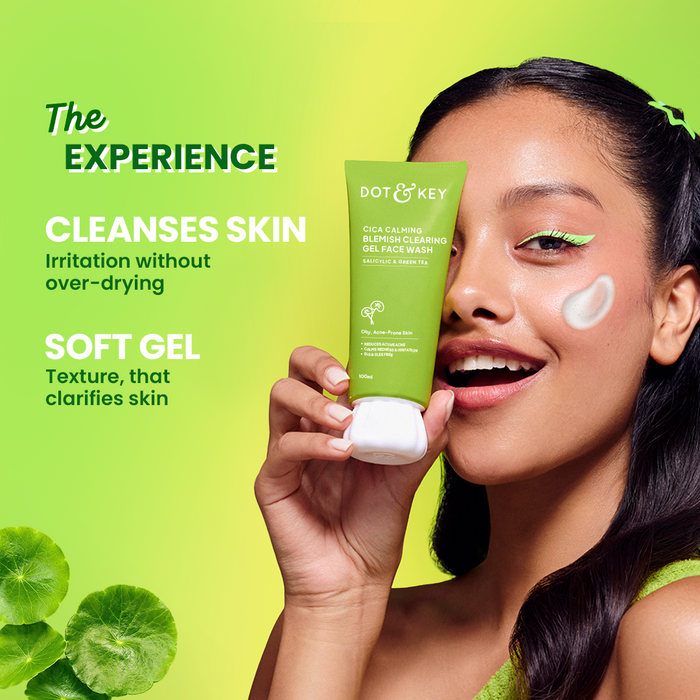 Dot & Key Cica Calming Blemish Clearing Gel Face Wash | Salicylic Acid + Green Tea