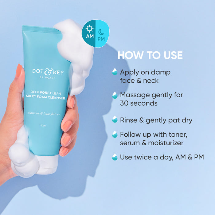 Dot & Key Deep Pore Clean Facial Foam Cleanser | 120ml