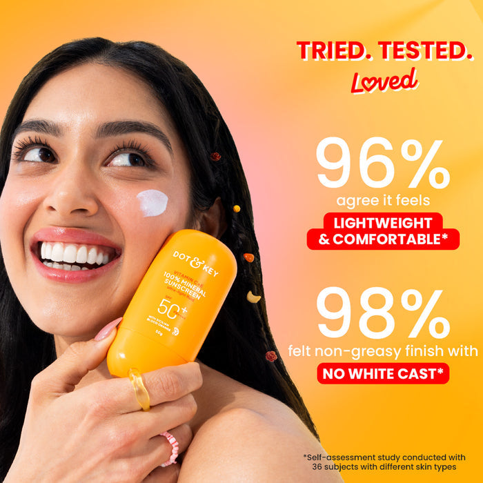 Dot & key Vitamin C + E 100% Mineral Sunscreen SPF 50+, PA++++ 50g