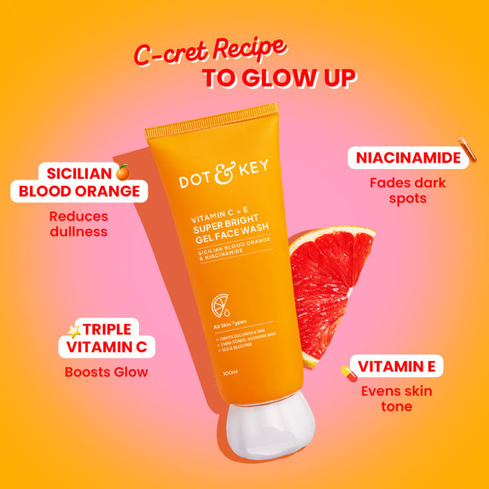 Dot & Key Vitamin C + E Super Bright Gel Face Wash | Glowing Skin