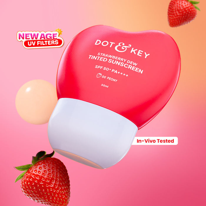 Dot & Key Strawberry Dew Tinted Sunscreen SPF 50+ PA++++ | New-Age UV Filters | 50ml