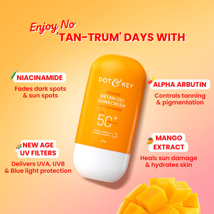 Dot & Key Mango Detan Gel Sunscreen SPF 50+ PA++++