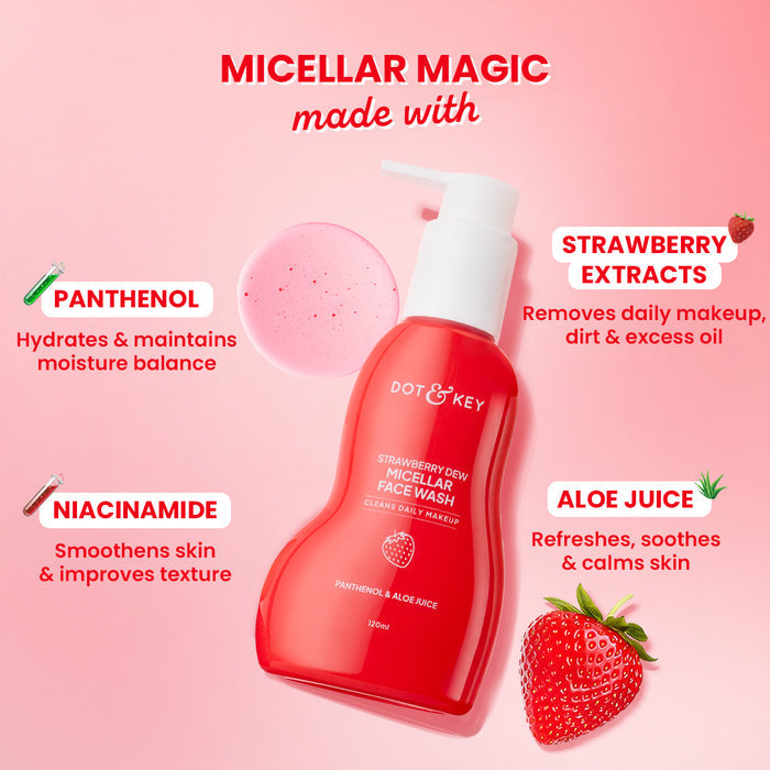 Dot & Key Strawberry Dew Micellar Face Wash with Panthenol & Aloe Juice