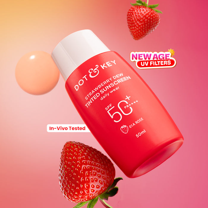 Dot & Key Strawberry Dew Tinted Sunscreen SPF 50+ PA++++ | New-Age UV Filters | 50ml