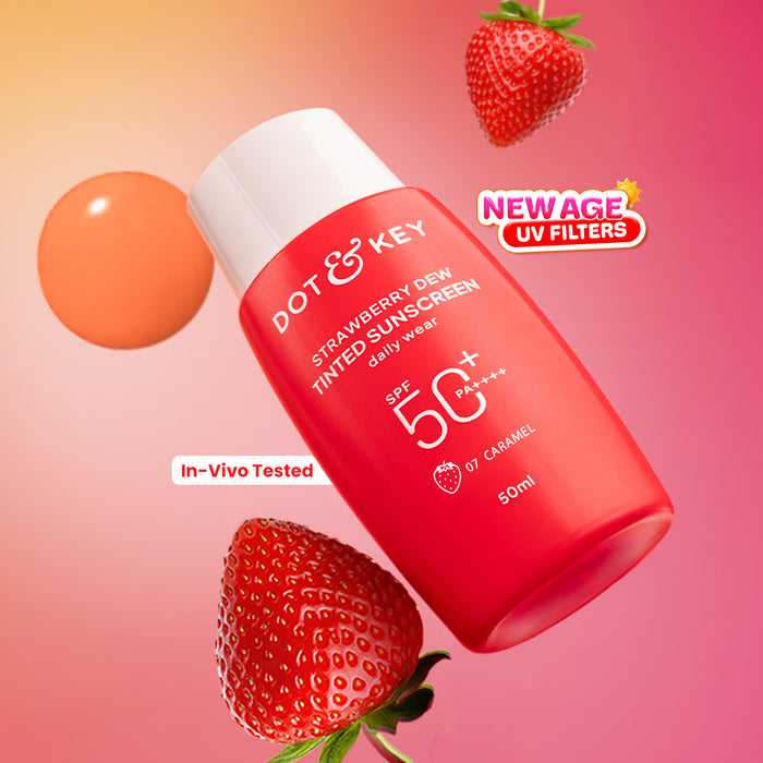 Dot & Key Strawberry Dew Tinted Sunscreen SPF 50+ PA++++ | New-Age UV Filters | 50ml