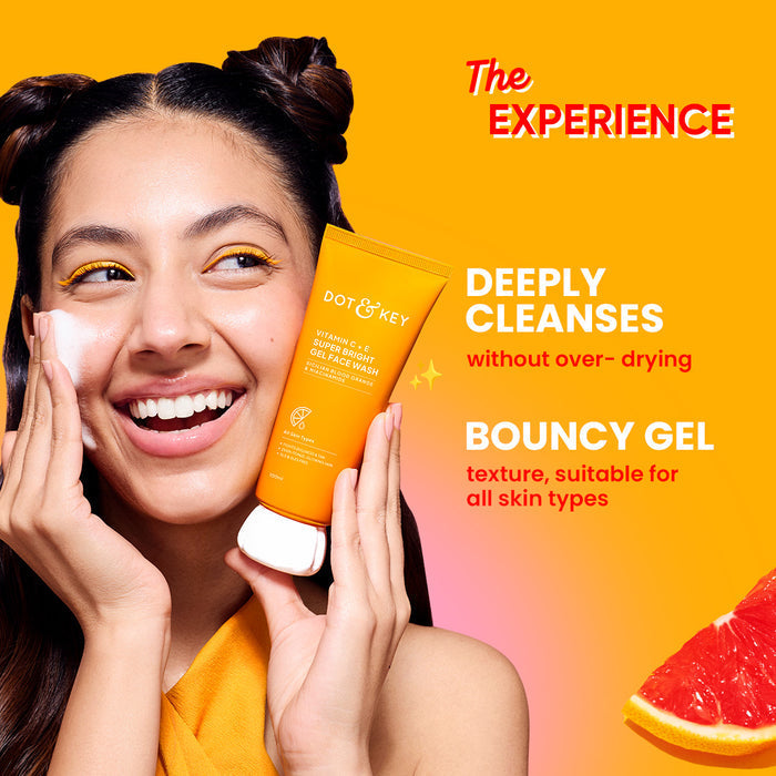 Dot & Key Vitamin C + E Super Bright Gel Face Wash | Glowing Skin