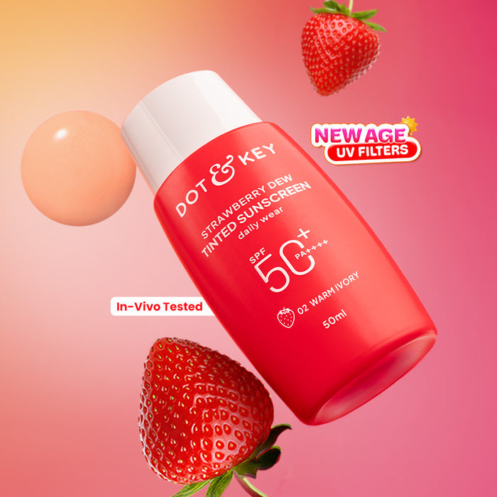 Dot & Key Strawberry Dew Tinted Sunscreen SPF 50+ PA++++ | New-Age UV Filters | 50ml
