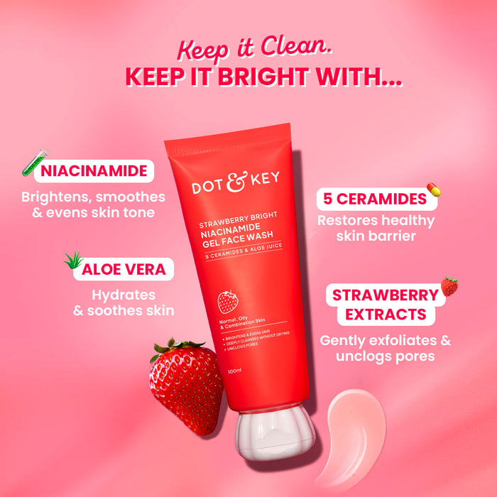 Dot & Key Strawberry Bright Niacinamide Gel Face Wash