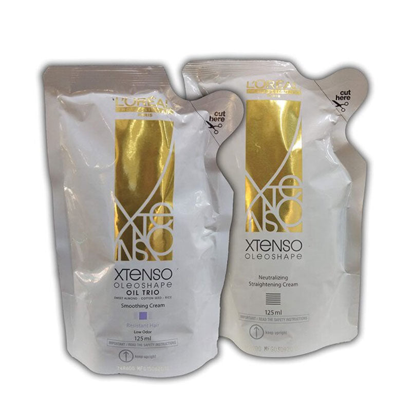 L'Oréal Professionnel Xtenso OleoShape Oil Trio Extra Resistant Hair Straightening Cream + Neutralizing Cream (125ml + 125ml)