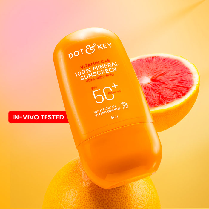 Dot & key Vitamin C + E 100% Mineral Sunscreen SPF 50+, PA++++ 50g