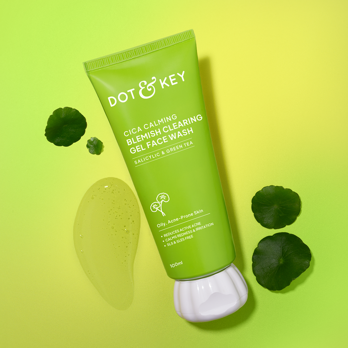 Dot & Key Cica Calming Blemish Clearing Gel Face Wash | Salicylic Acid + Green Tea